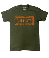 Load image into Gallery viewer, BULLCITY &quot;CHECKERS TEE&quot;  (Olive/ Orange)