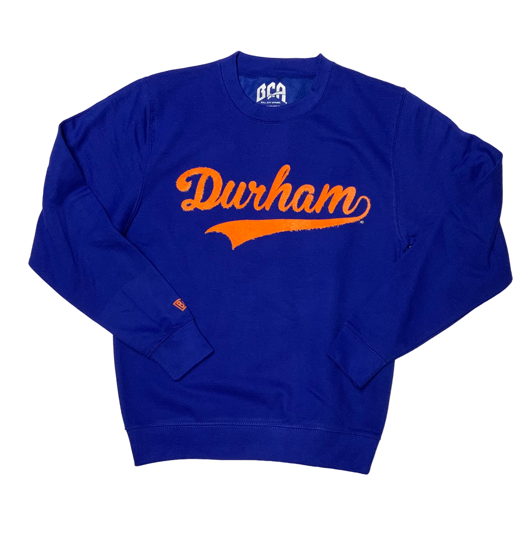 Durham Dodgers Crew Neck (Royal/orange Flock)