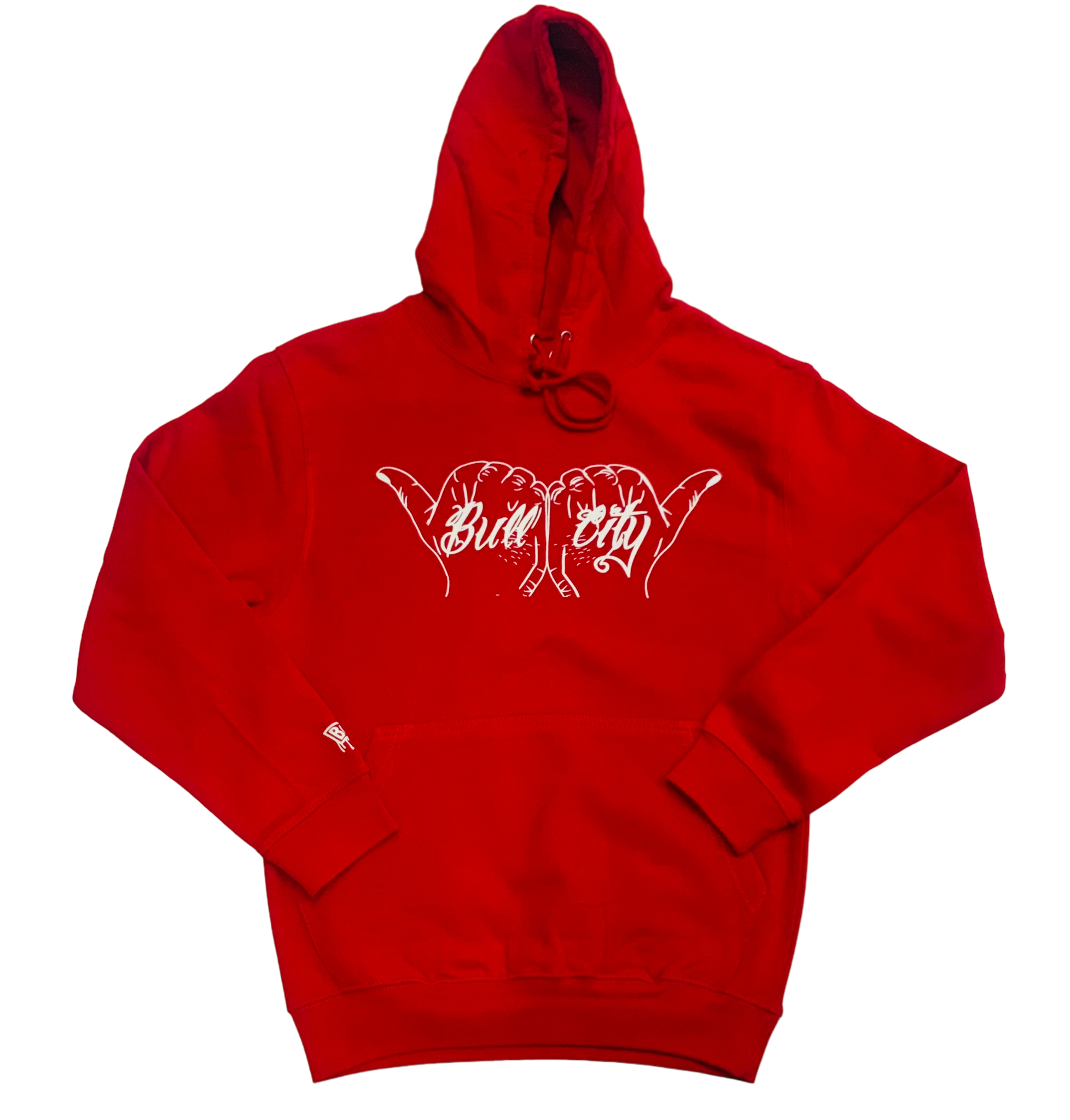 White hoodie 2024 with red writing