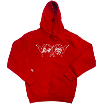 Load image into Gallery viewer, BullCity Fist Hoodie (Red/White Glow)