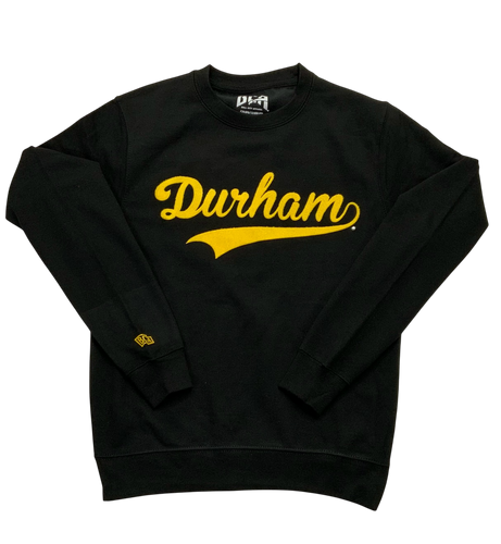 Durham Dodgers Flock Crew Neck (Black / Yellow)