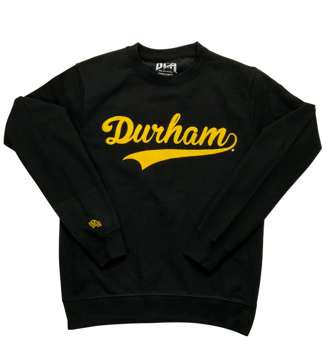 Durham Dodgers Flock Crew Neck (Black / Yellow)