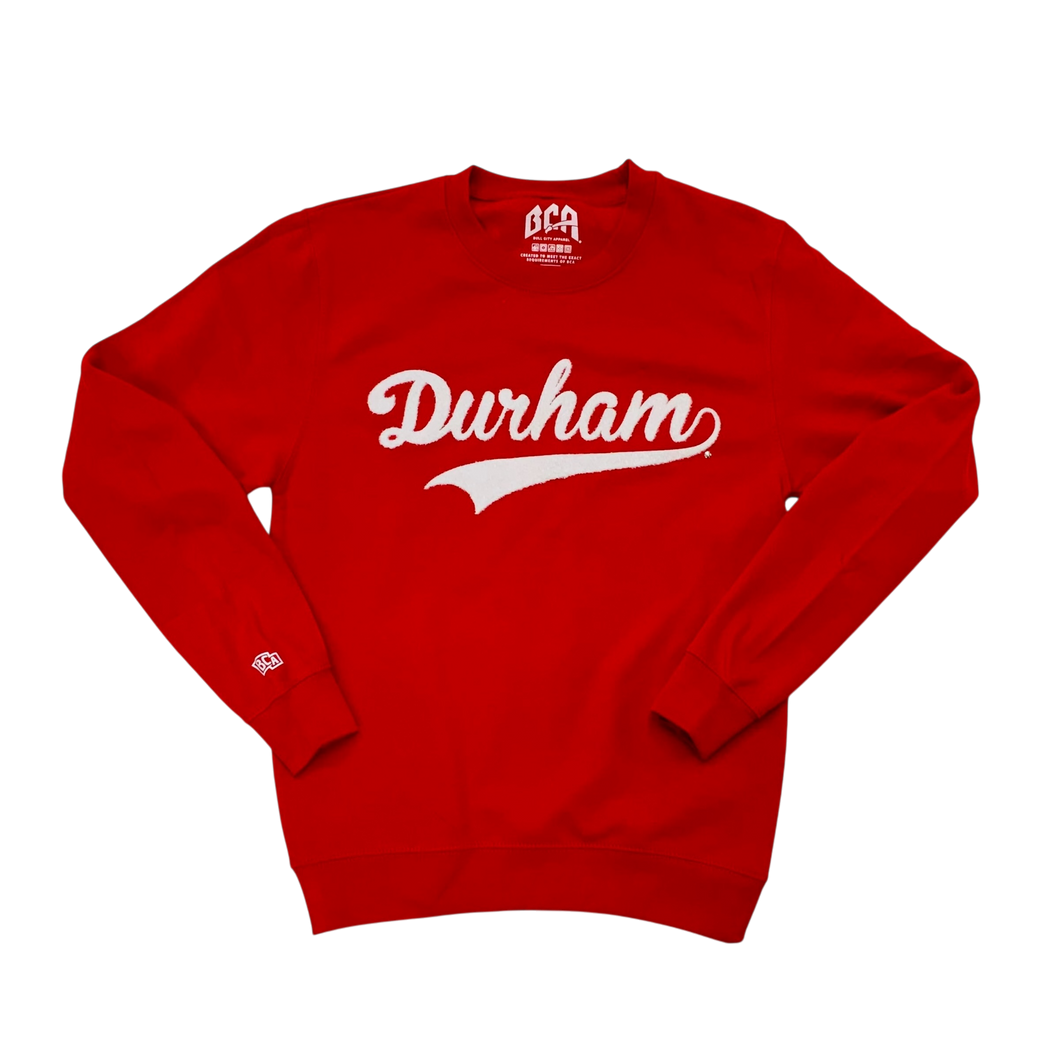 Durham Dodgers Crew Neck ( Scarlet / White Flock)