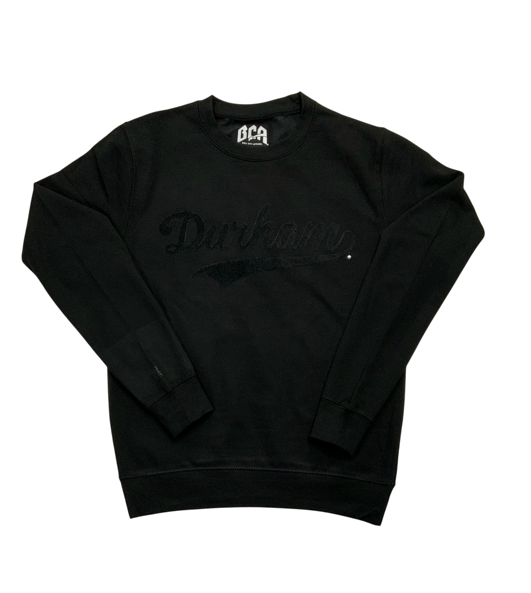 Durham Dodgers Flock Crew Neck ( Black/Black)