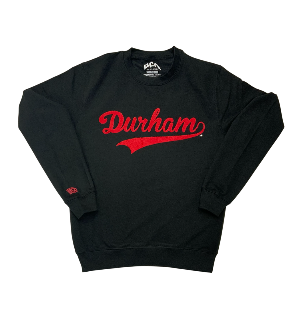 Durham Dodgers Flock Crew Neck (Black / Red)