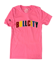 Load image into Gallery viewer, BULLCITY Varsity Flock Tee (Neon Pink)