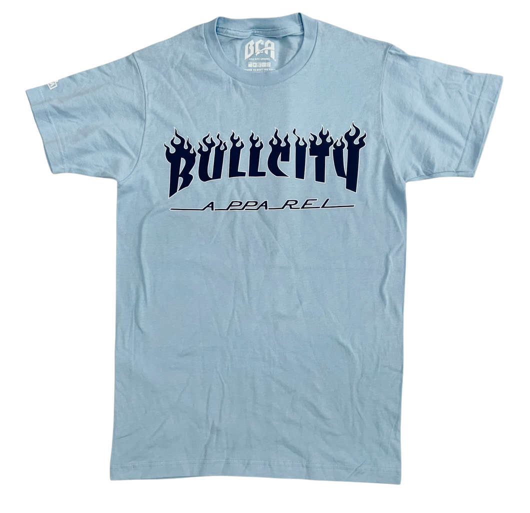 BullCity Thrasher Tee (Sky Blue/Navy)