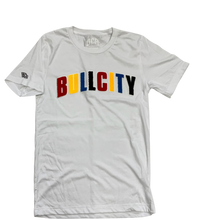 Load image into Gallery viewer, BULLCITY VARSITY LONG FLOCK TEE (White)